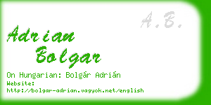 adrian bolgar business card